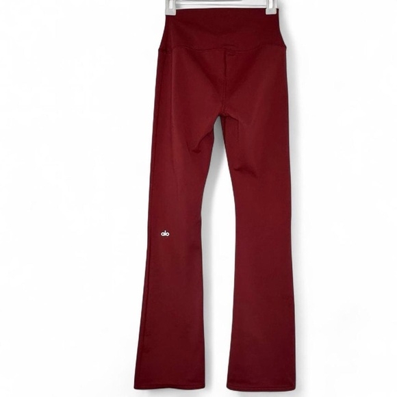 Small ALO Yoga Maroon Airbrush High Waist Bootcut Sculpt Leggings Cranberry Full - Picture 2 of 16